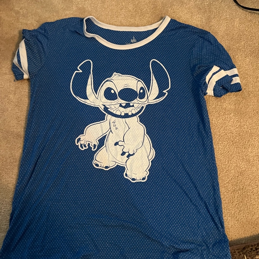 Disney parks blue stitch jersey